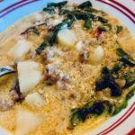 Picture of Dairy Free sausage potato soup in a bowl