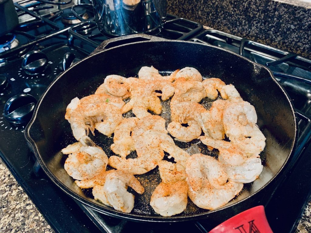 cooking shrimp