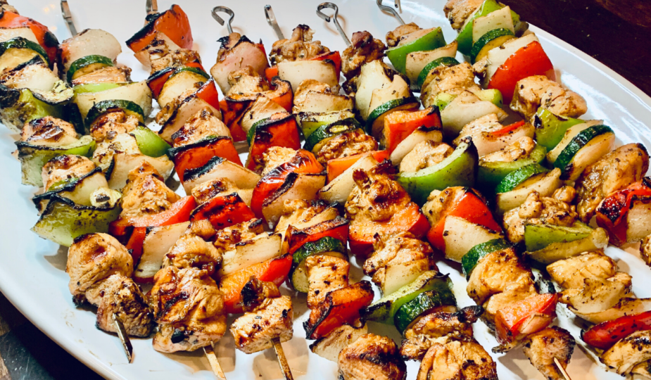 Chicken, Bell Pepper and onion Shish Kabobs