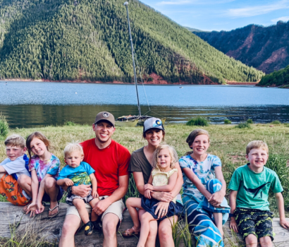 Camping Family Picture on the Lake