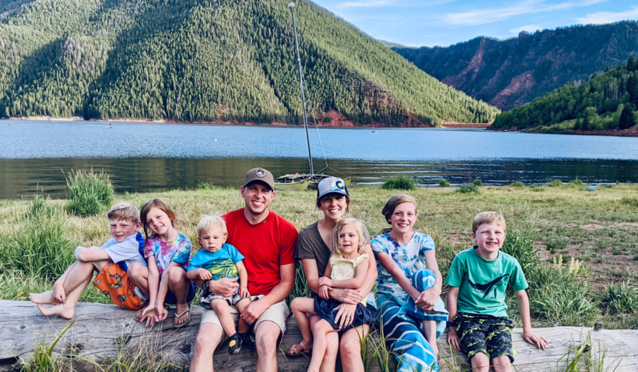 Camping Family Picture on the Lake