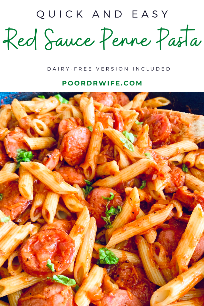 Red Sauce Penne Pasta Pinterest Pin