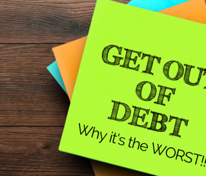 post it note saying "Get out of debt: why it's the worst"