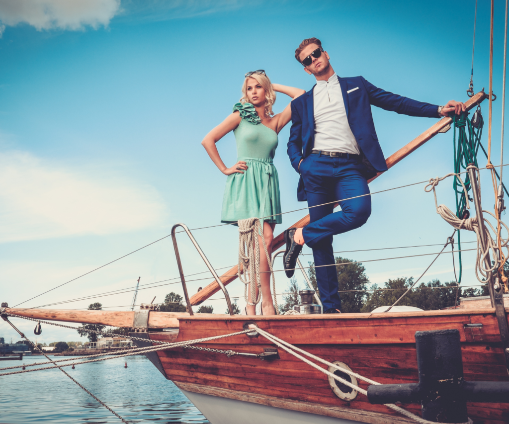 Fancy people on a boat