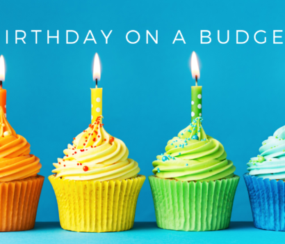 row of birthday cup cakes