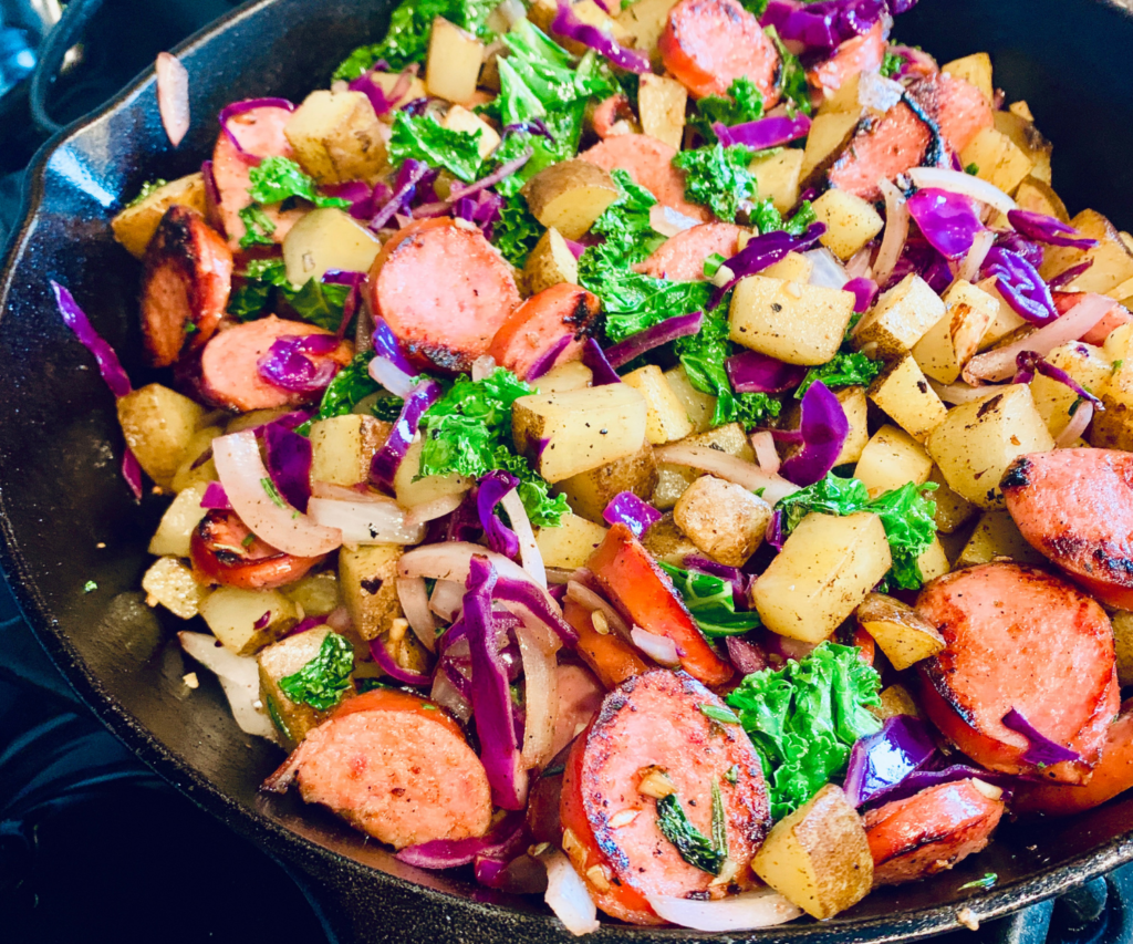 Potato, Kale, cabbage skillet