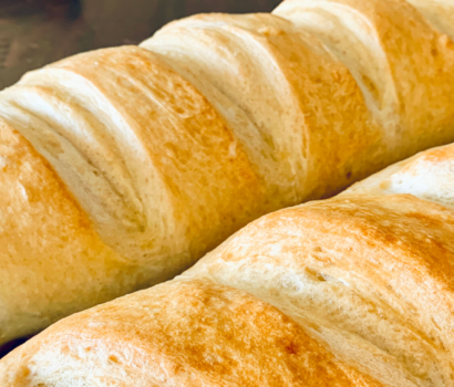 2 loaves of homemade french bread